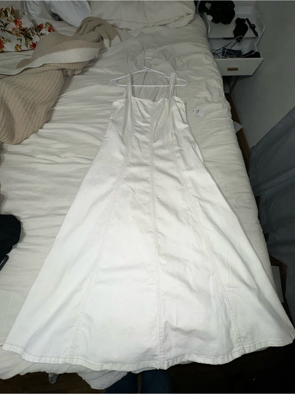 Old Navy White Denim Midi Dress